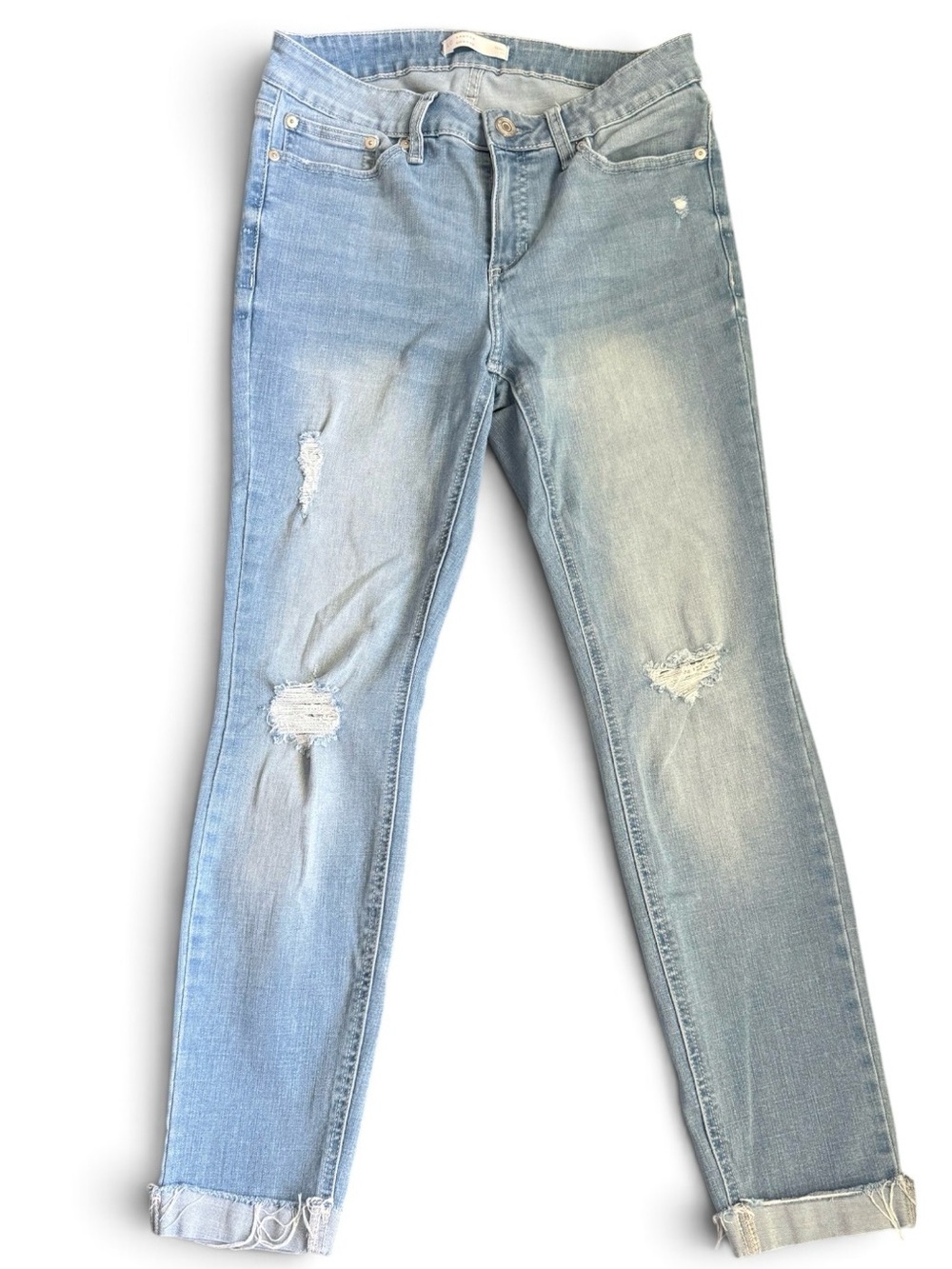 Lauren Conrad Skinny Jeans Size 10 Distressed Light Wash